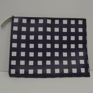 EAC blue and white plaid clutch